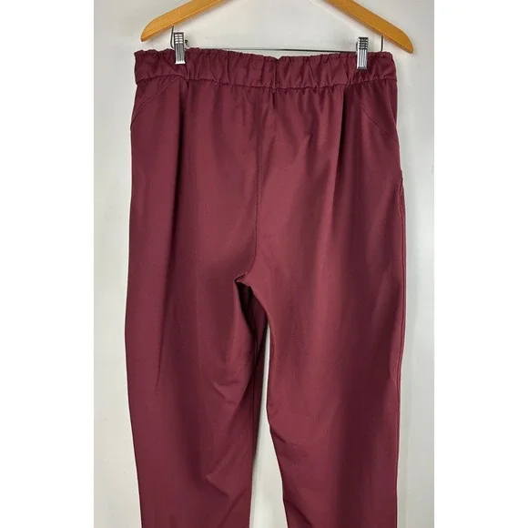 Lululemon Keep Moving Pant 7/8 High Rise Pockets Stretch Cassis Maroon Size 14 - Picture 11 of 13